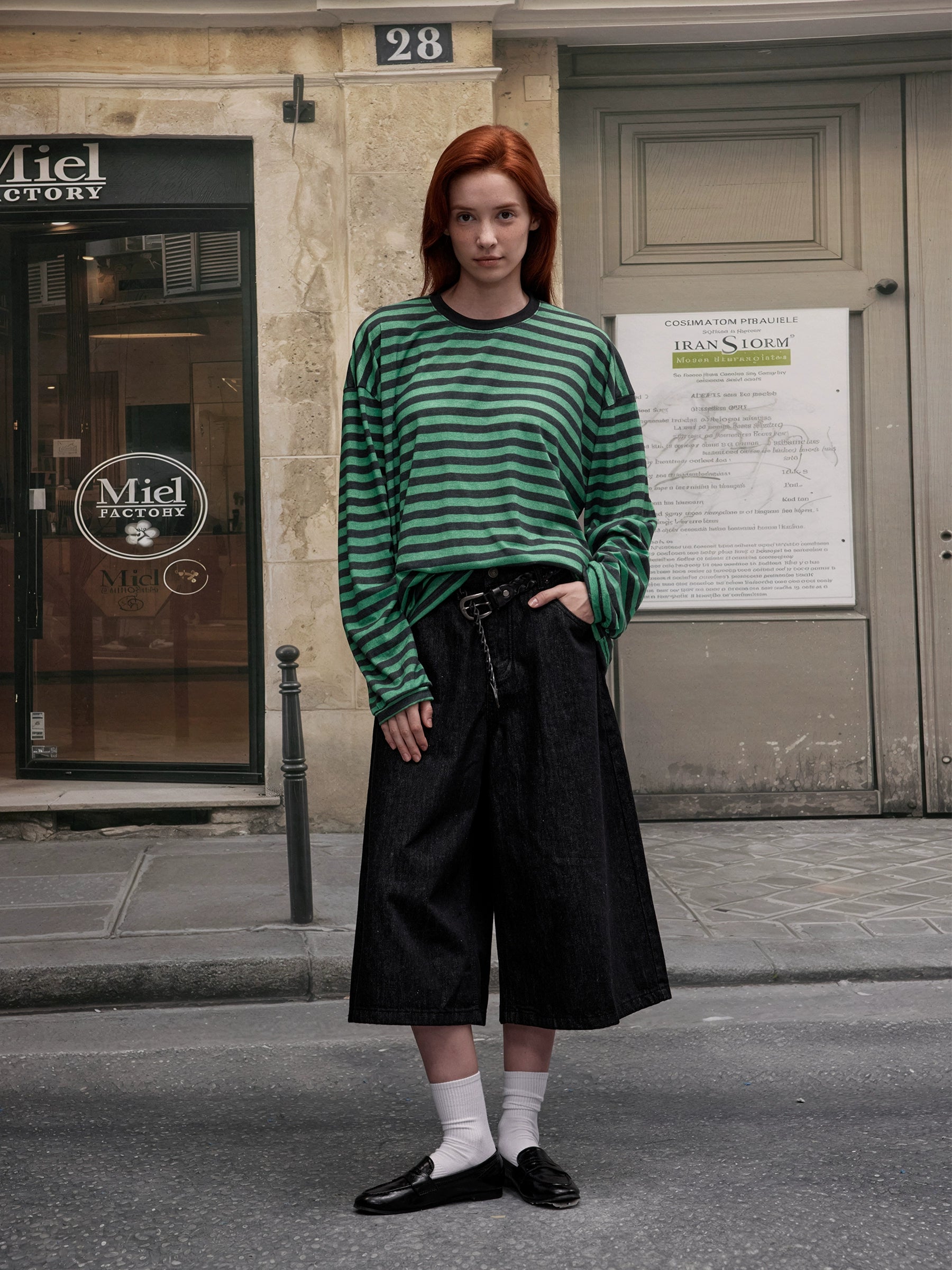MADWITCH Vintage Contrast Striped Long Sleeve