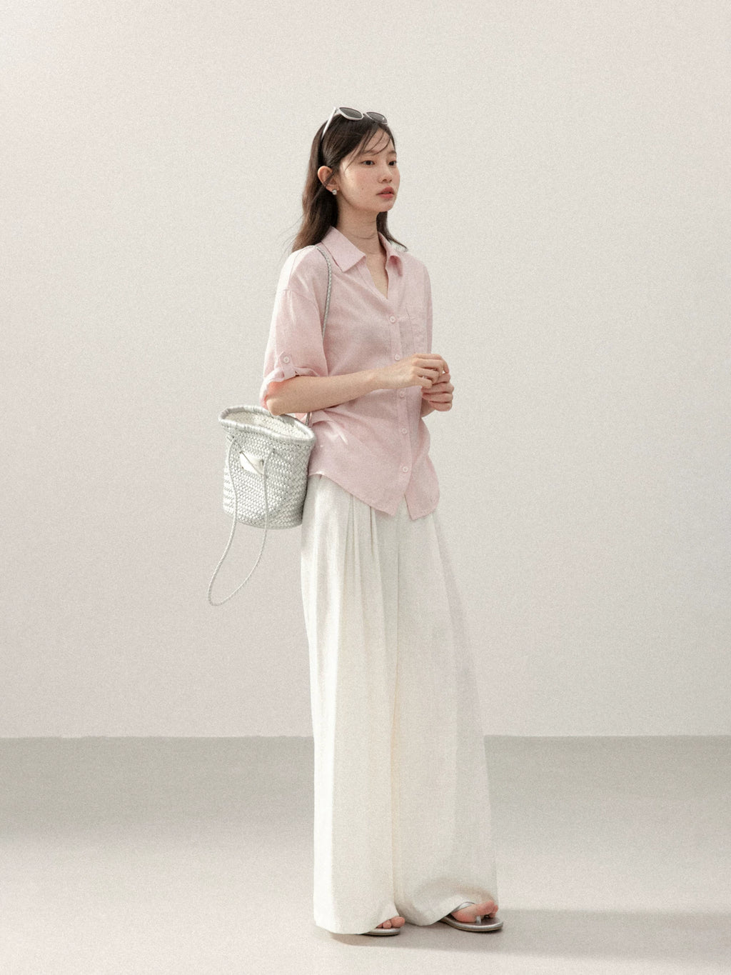 Cantonstory Temperament Lapel Medium Sleeve Shirt