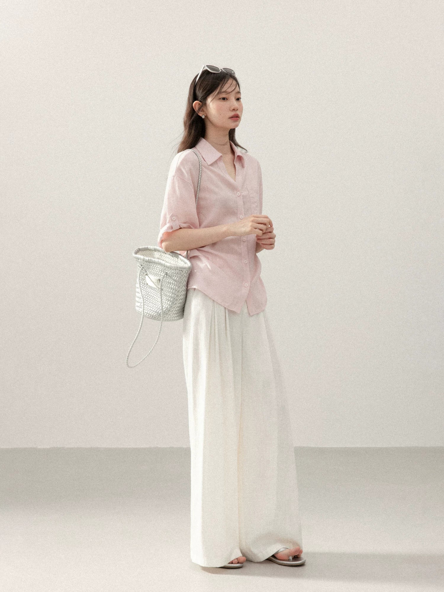 Cantonstory Temperament Lapel Medium Sleeve Shirt