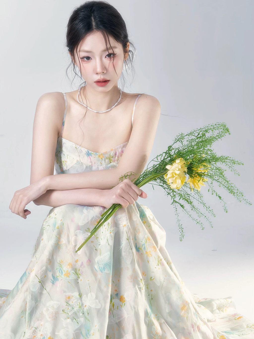 Wildberry Floral Suspender Waist Thin Holiday Dress