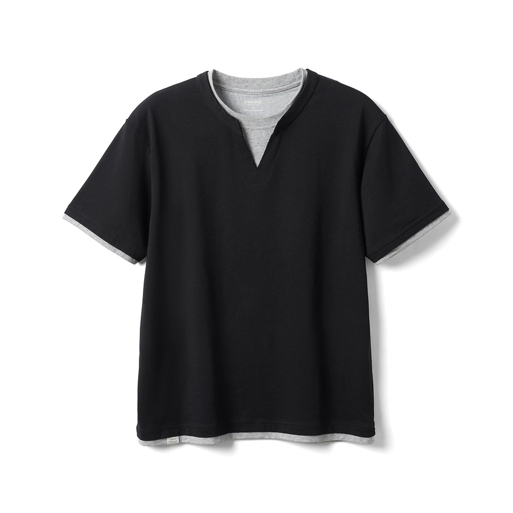 SIMWOOD Cool Fake Two Pieces Casual Loose Tee