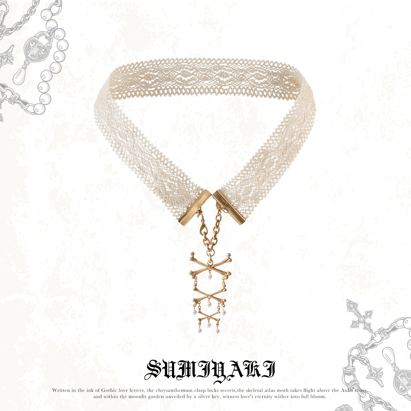SUMIYAKI Lace Retro Style Necklace