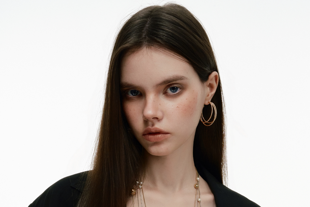 SUMIYAKI Three-layer Premium Plain Ring Earrings