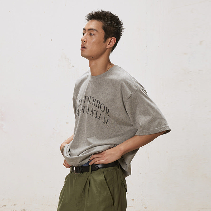 UNF MADEINERROR washed flipped mirror Tee