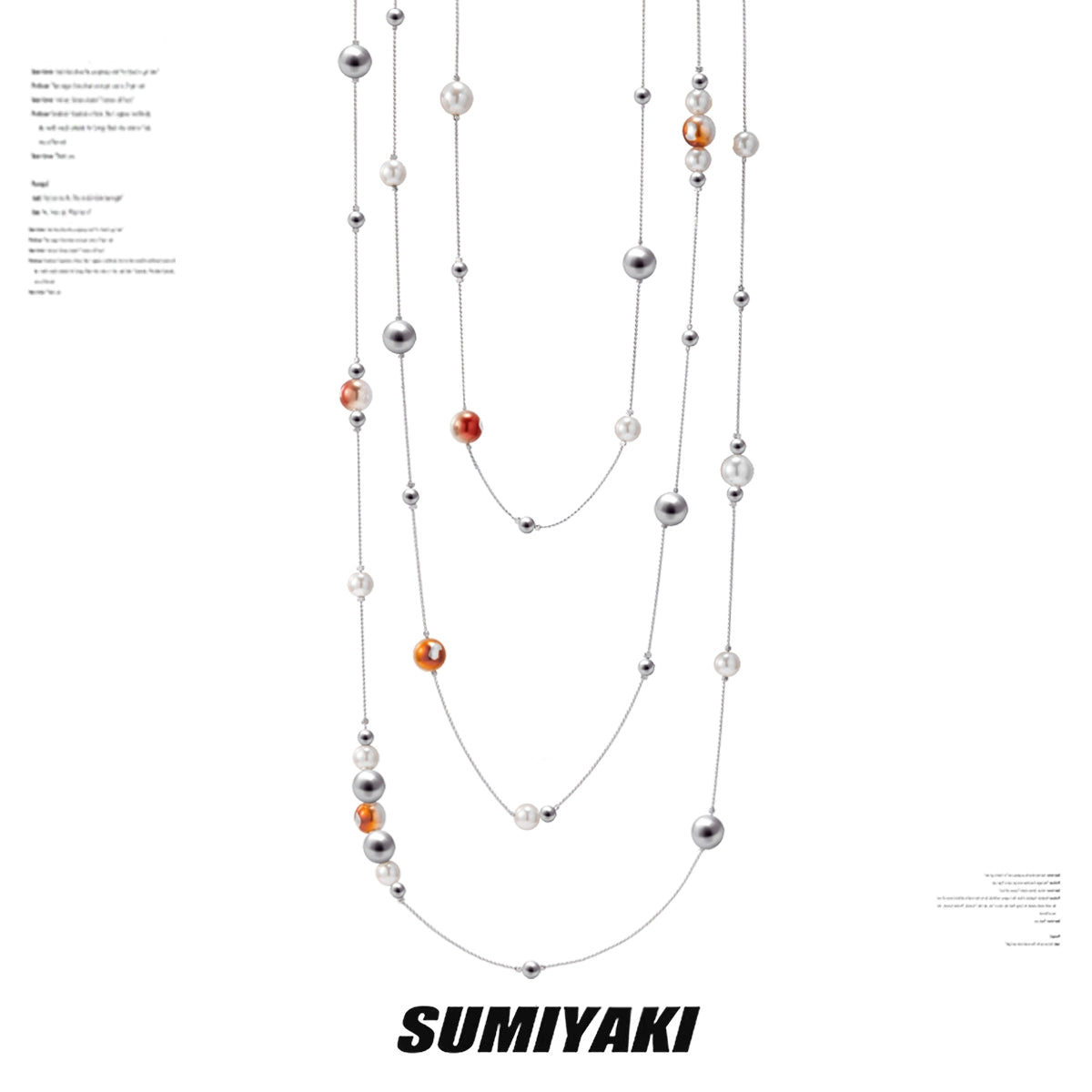 SUMIYAKI Burning Broken Pearl Necklace