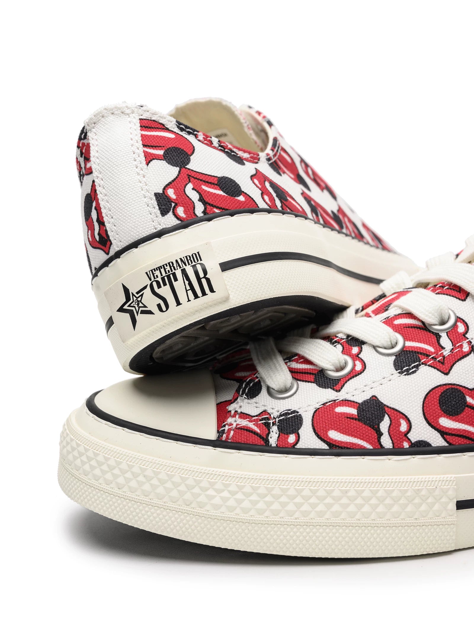 VETERANBOI Tongue Polka Dot Canvas Casual Shoes