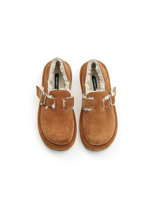 Milooey Thick-soled Velvet One-pedal Fluffy Shoes
