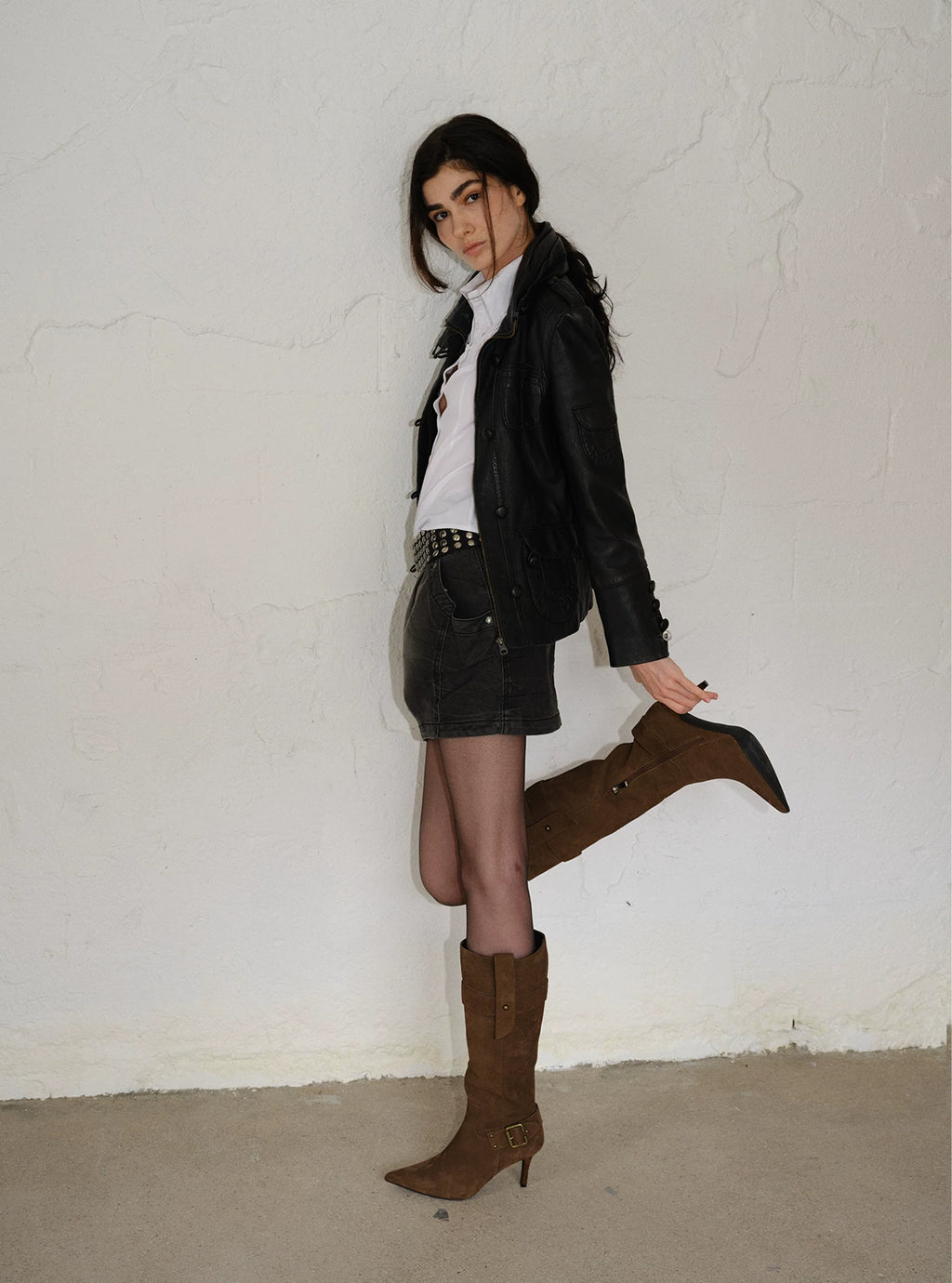 Maltelle Pointed Belt Buckle Stiletto Boots
