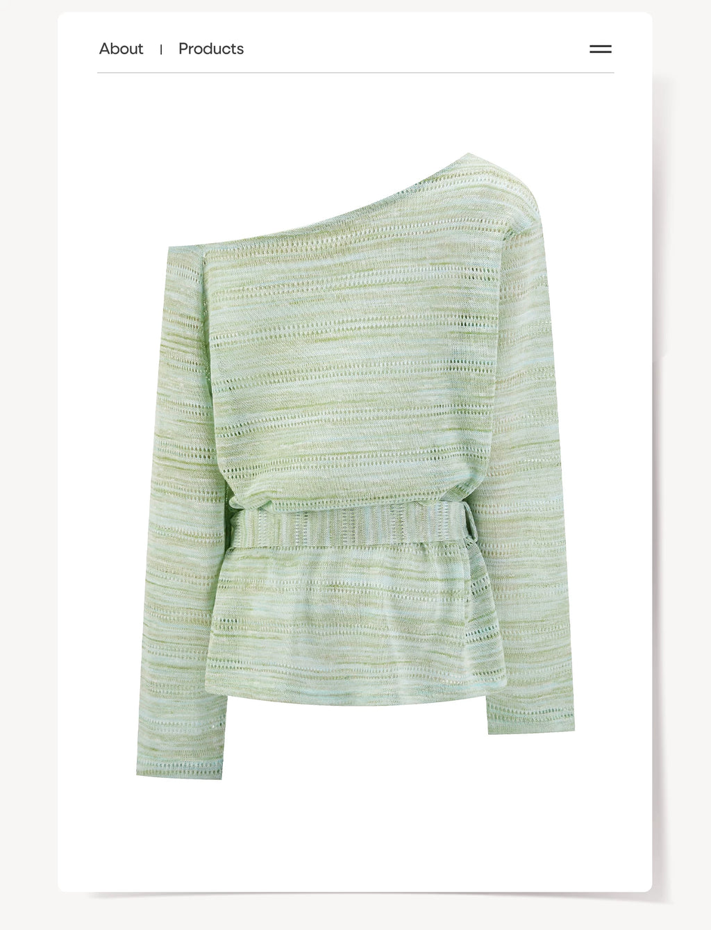 Cantonstory Temperament Slanted Shoulders Waist Long Sleeves