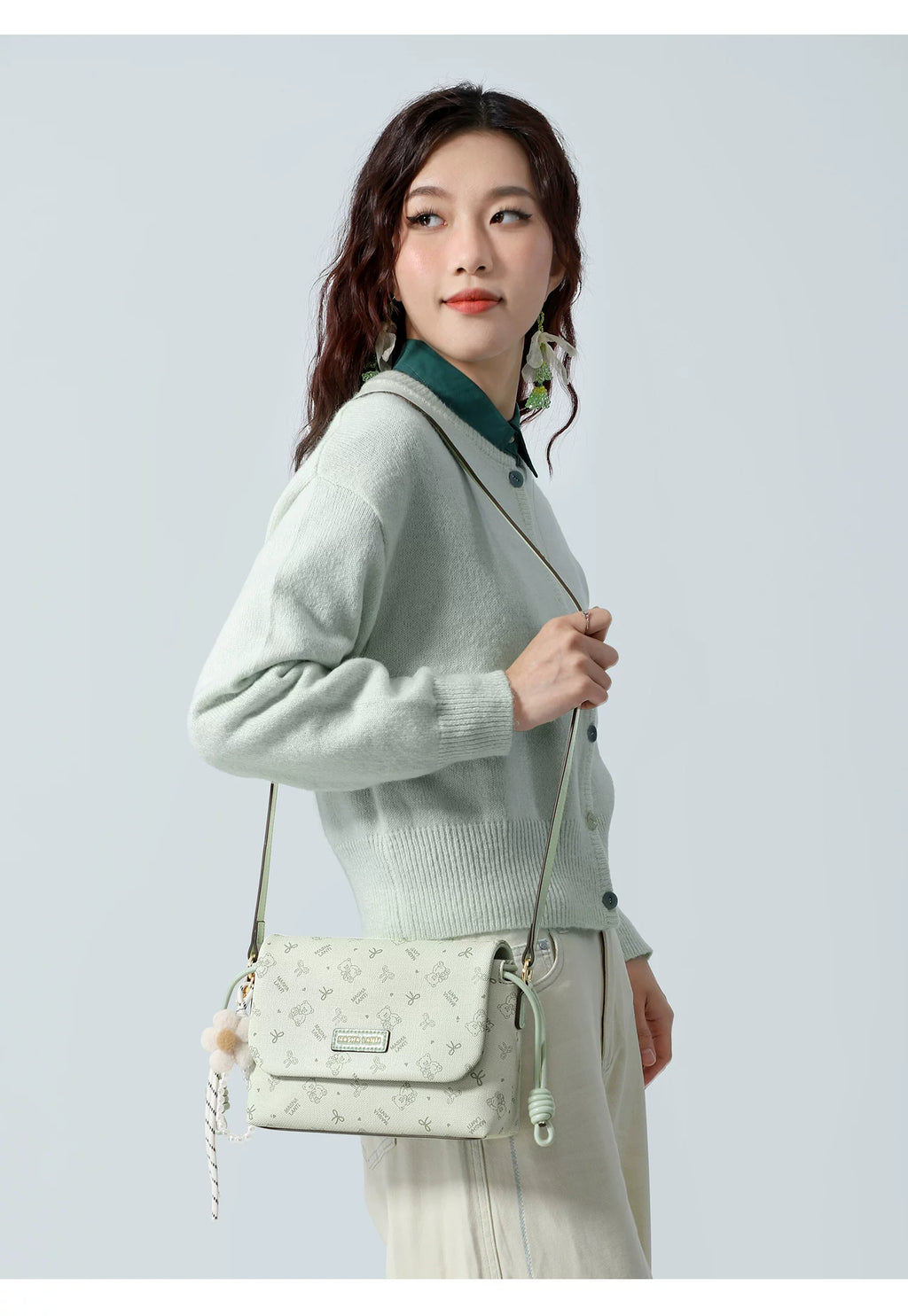 Masha Lanti Bear Large Capacity Shoulder Small Square Bag