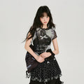 Girlyhalo Retro Mesh Polka Dot Slim Tee