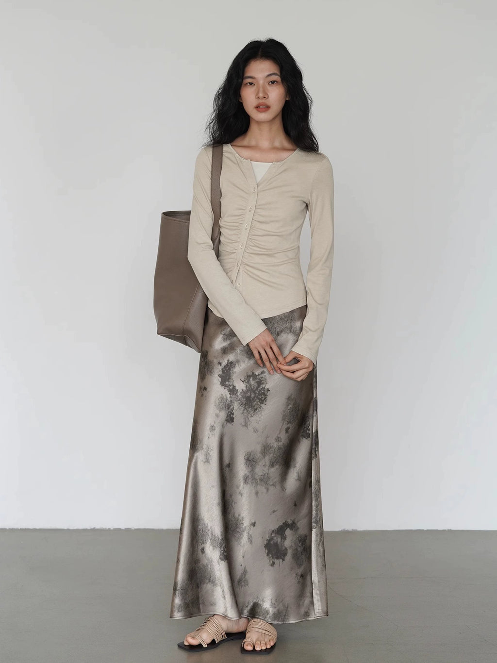 EIGHTHMONTH Fake Two-piece Slim-fit Pleated Waist Long Sleeve