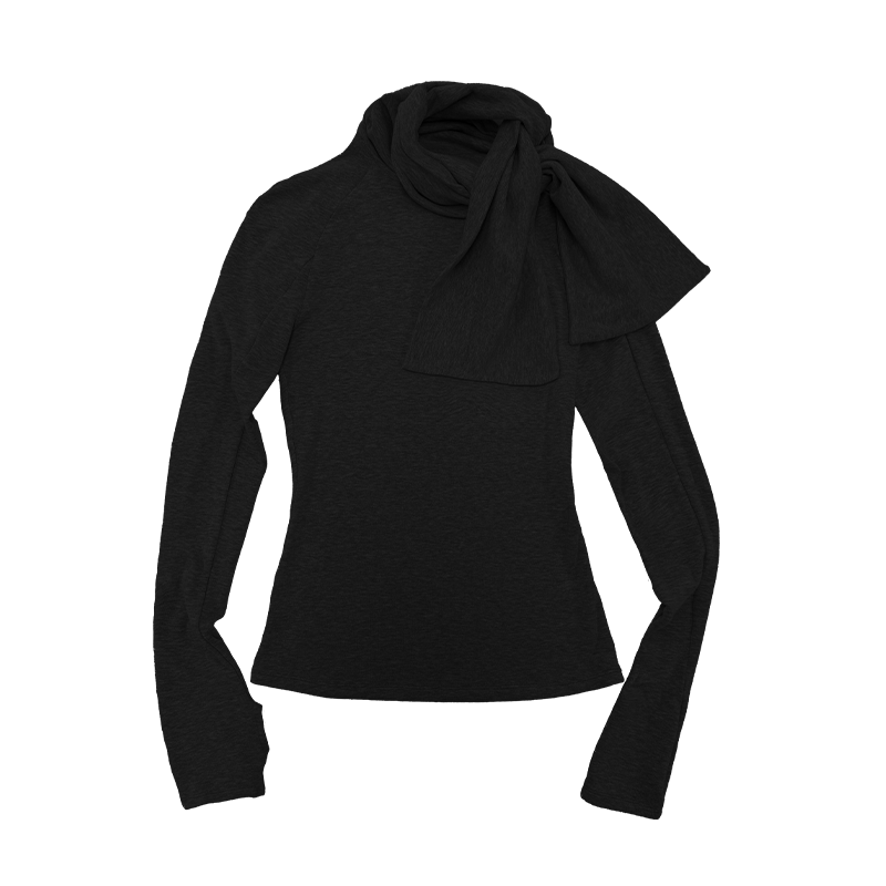 JCAESAR WOMEN Scarf Neckline Strap Long Sleeve