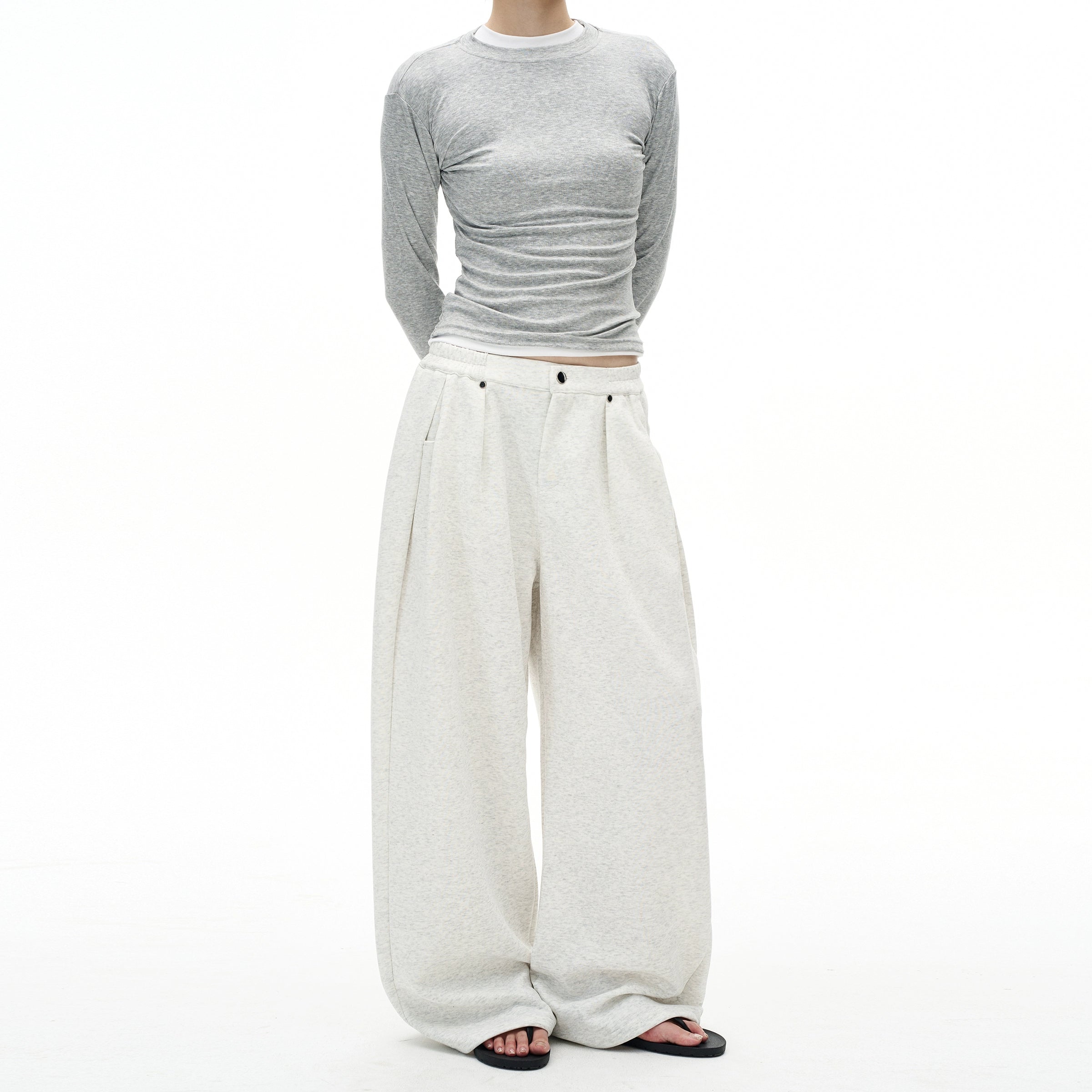 MADWITCH Loose Versatile Double-pleated Casual Pants