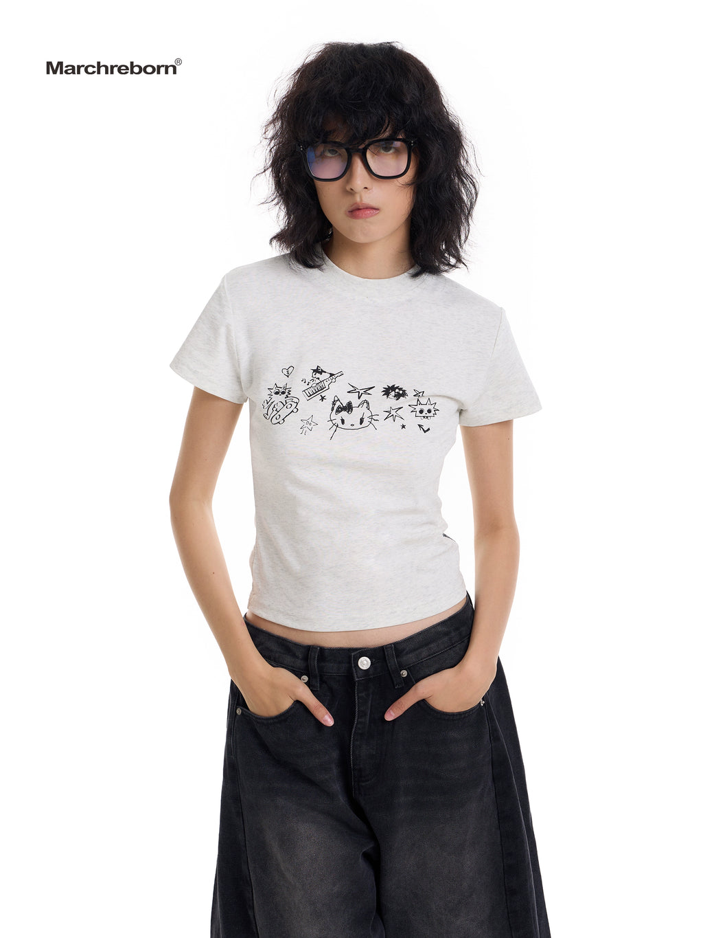 March Fun Cartoon Print Tee