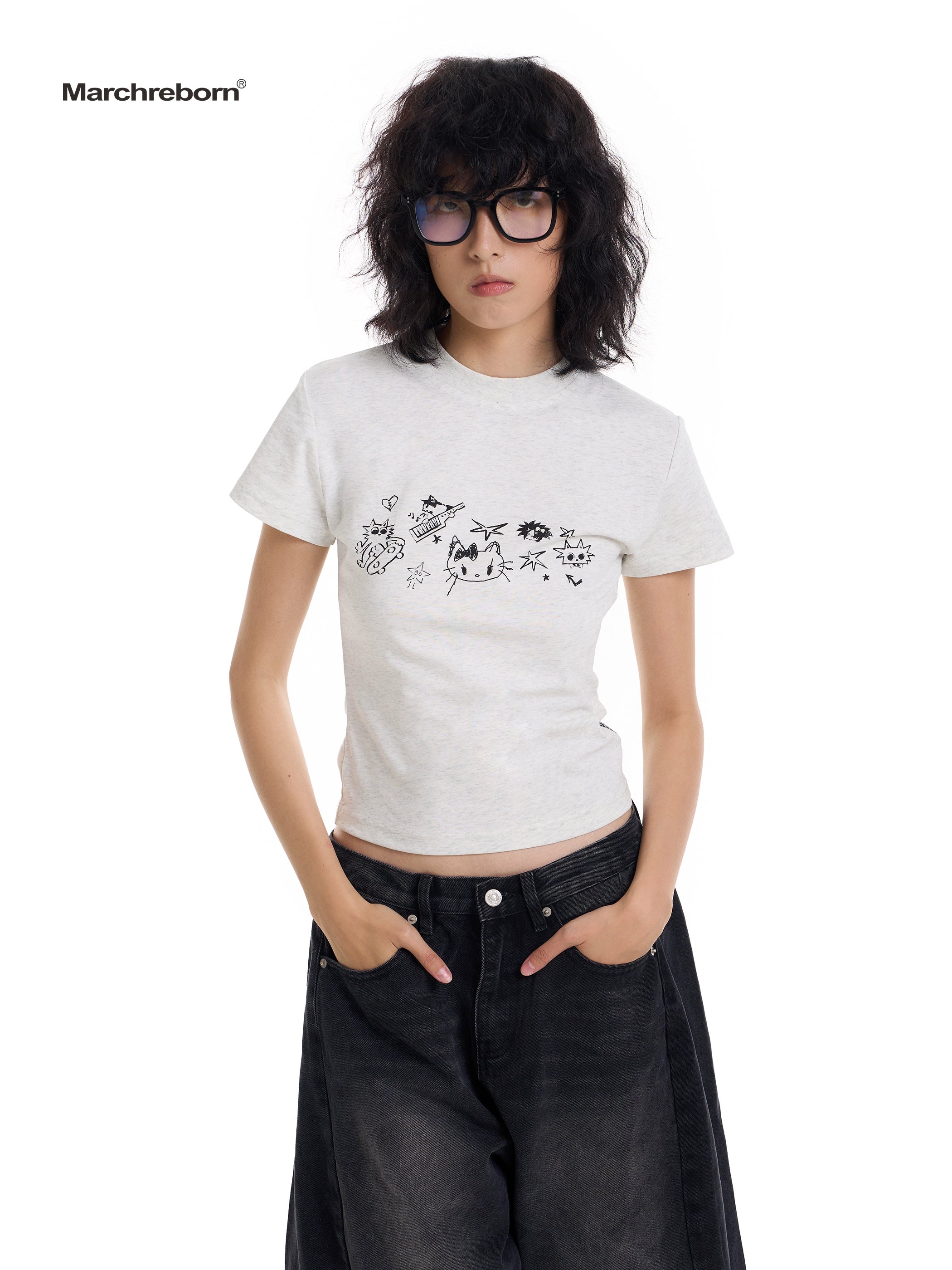 March Fun Cartoon Print Tee