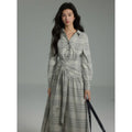 TYANG Temperament Commuter Plaid Waist Dress