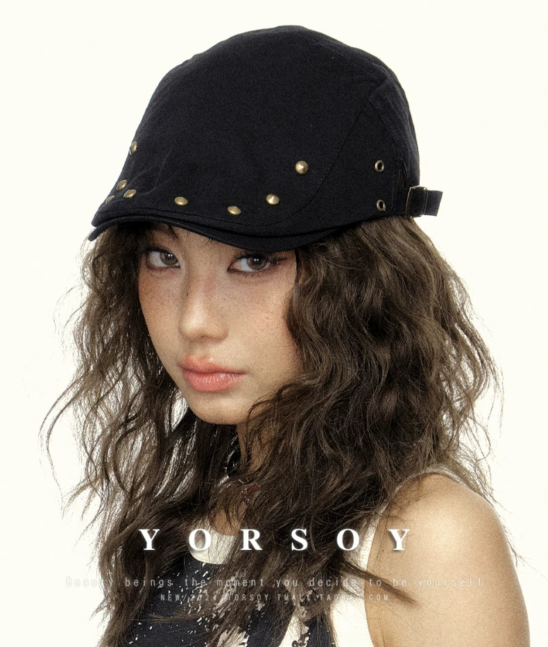 YORSOY Vintage Rivet Hip Hop Beret