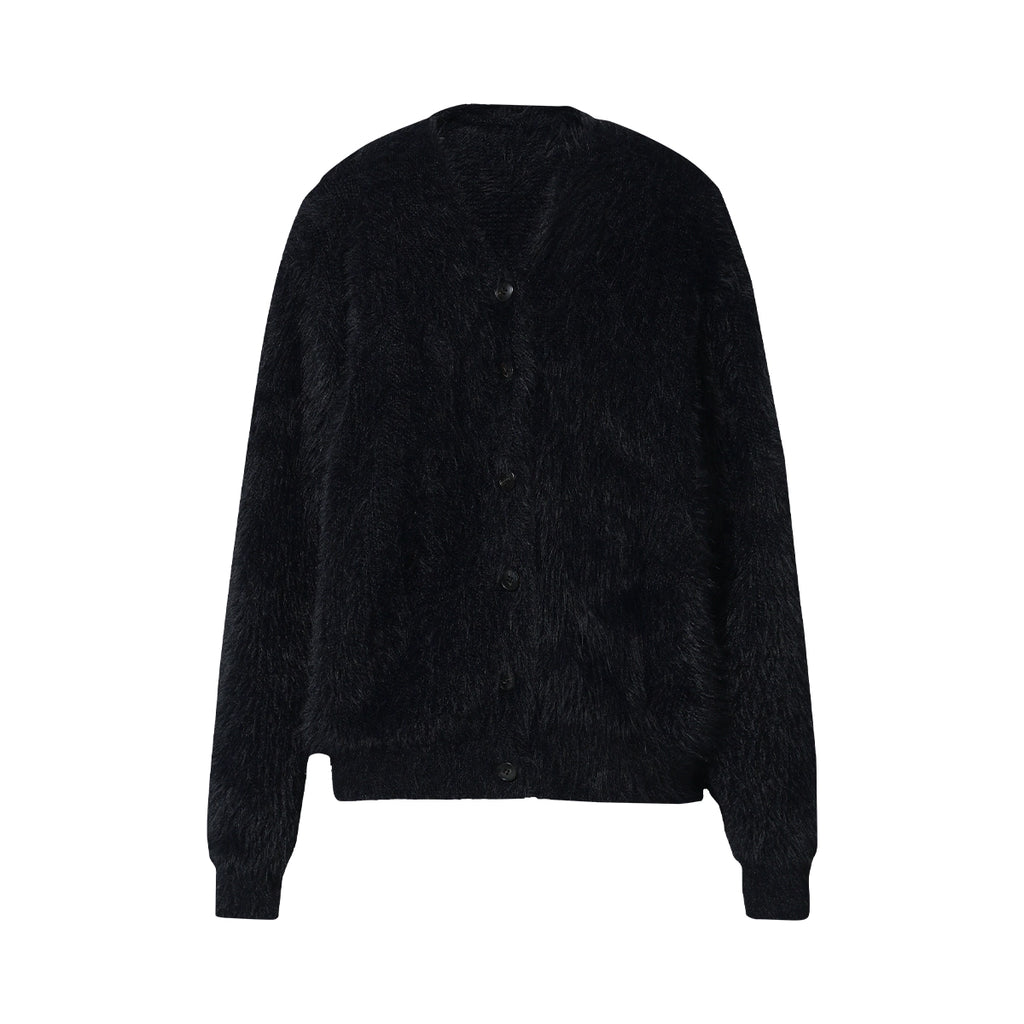 FUNKYFUN Imitation Mink V-neck Cardigan Sweater Jacket