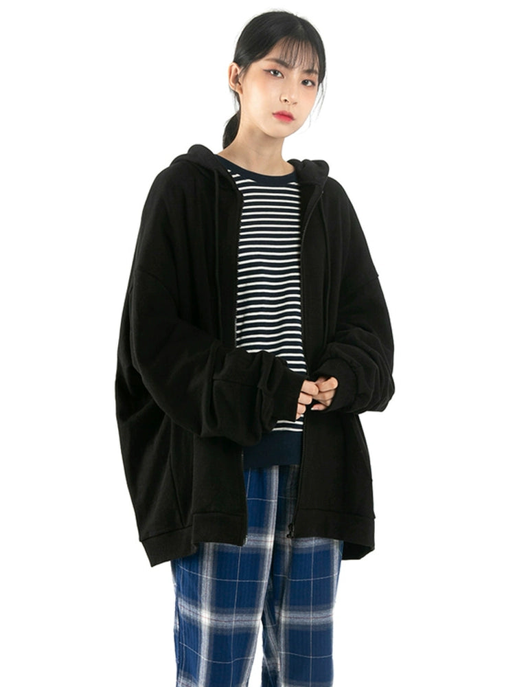 RHOMEHOUSE Loose and Versatile Sports Zip Jacket