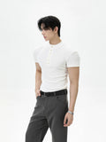 TURNTIDE Henry Collar Shoulder Slim Tee