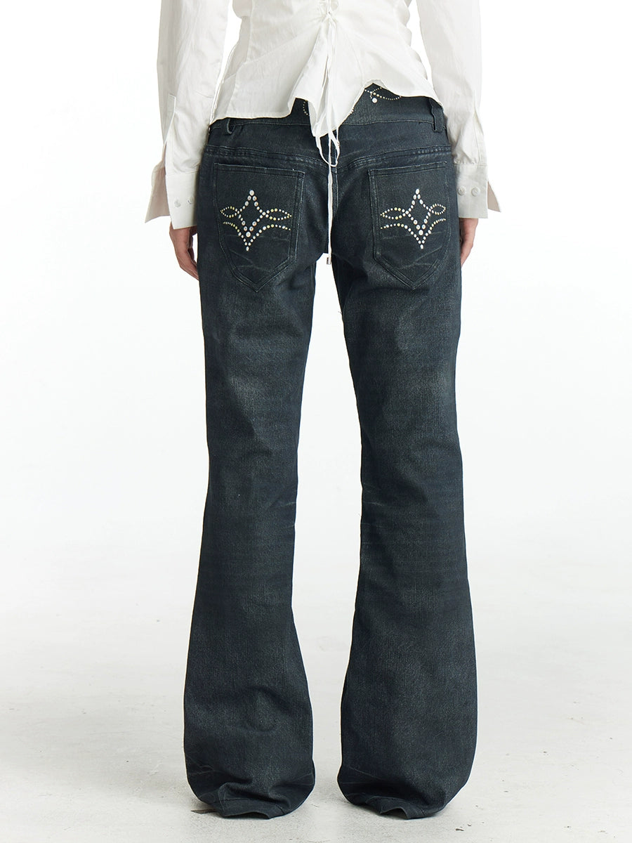 DND4DES Retro Jewel Print Horn Jeans