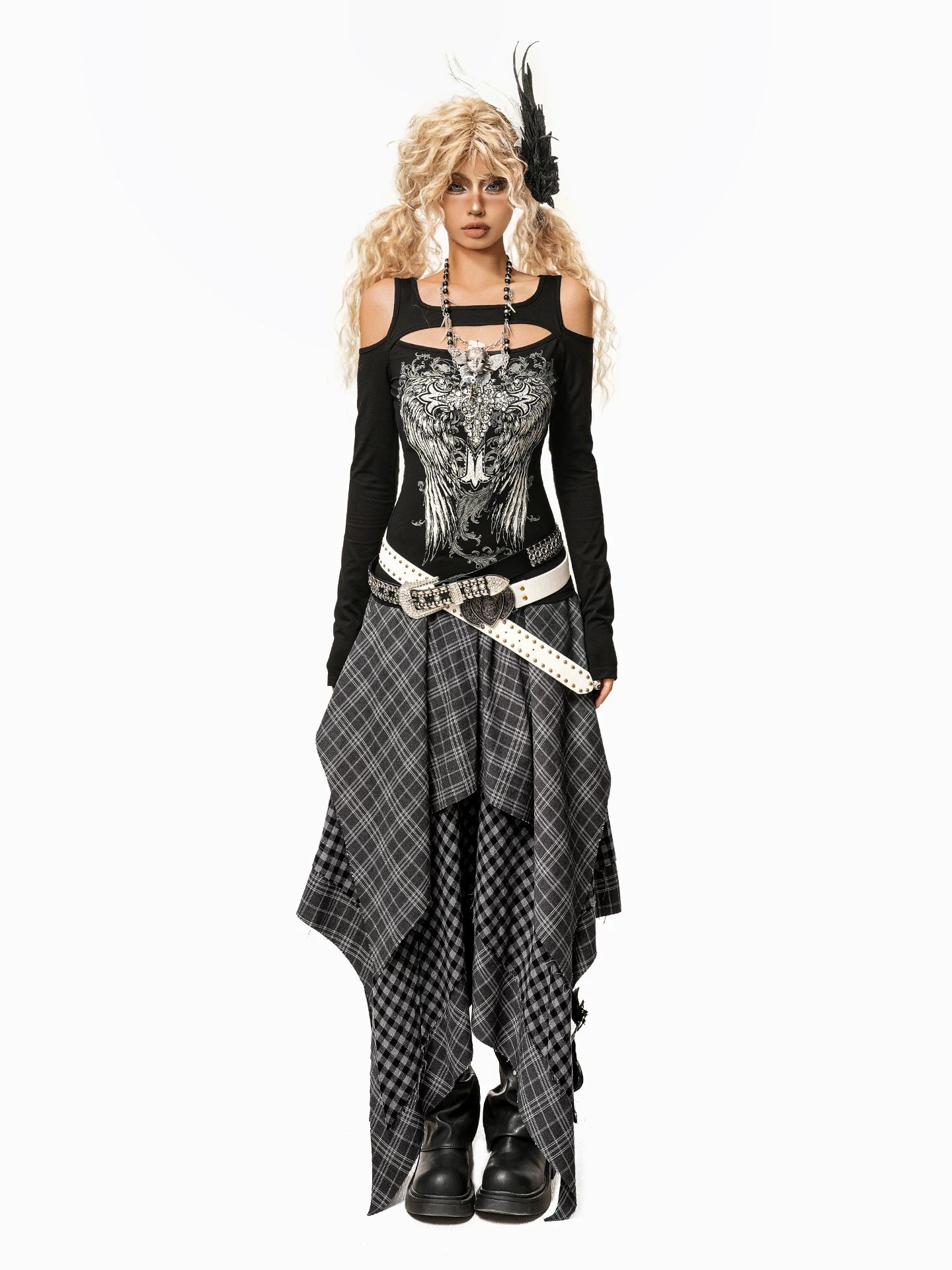 Arielink Stitching Irregular Skirt