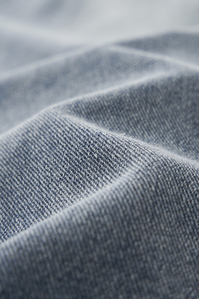 INF Anti-structure washing seven-point denim shorts