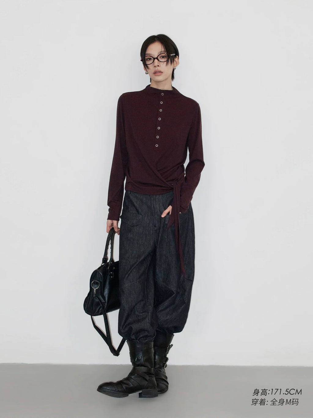 Sameuoo Hem Strap Casual Long Sleeve