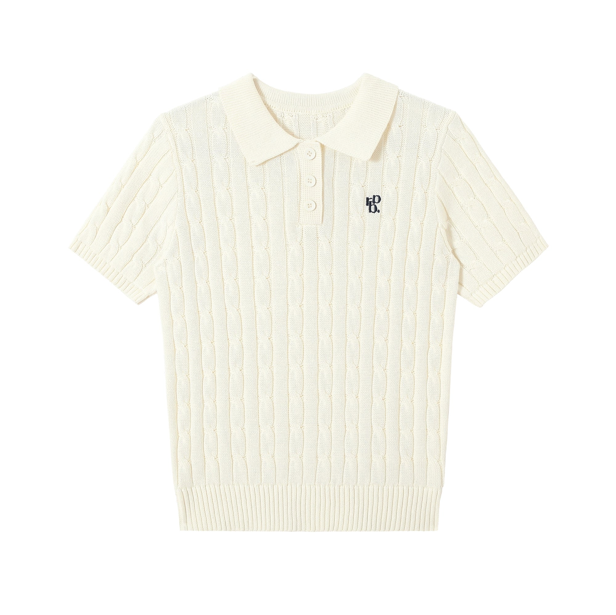 RPB BRAND Versatile Twisted Embroidered Lapel Collar POLO Collar Knitted Short Sleeve