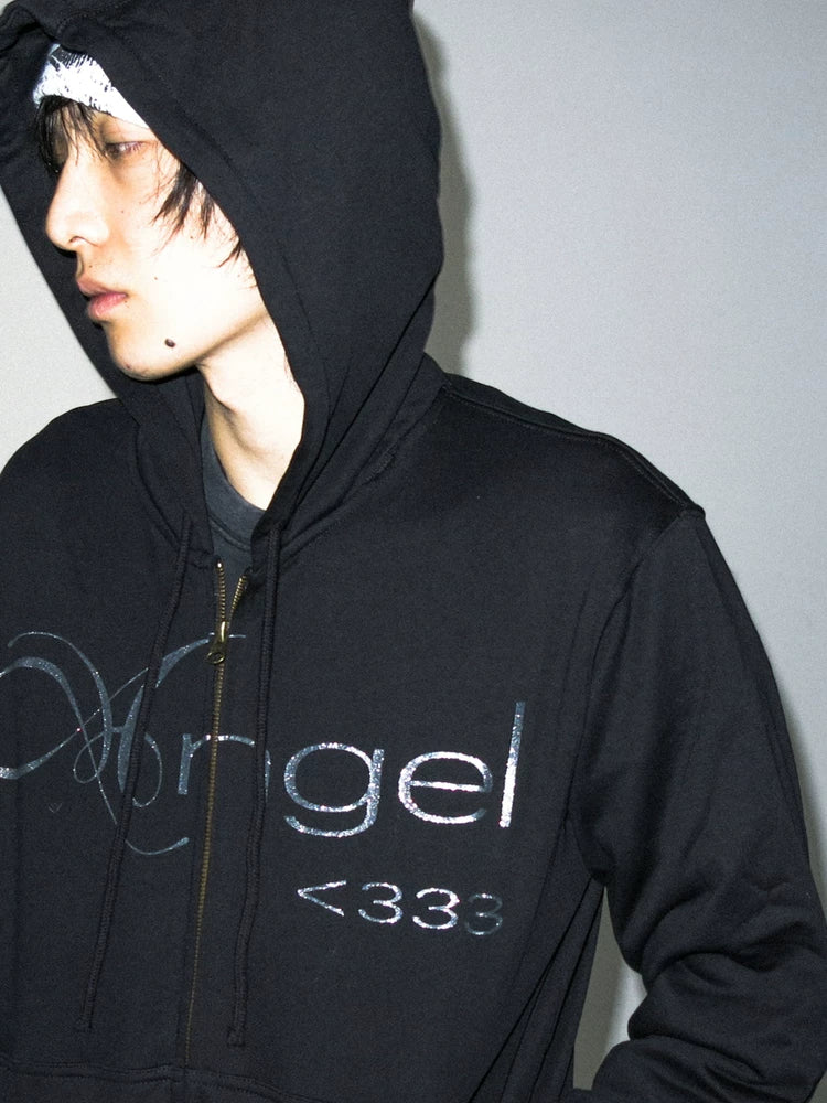 PCCVISION Glitter Print Zip-up Cardigan