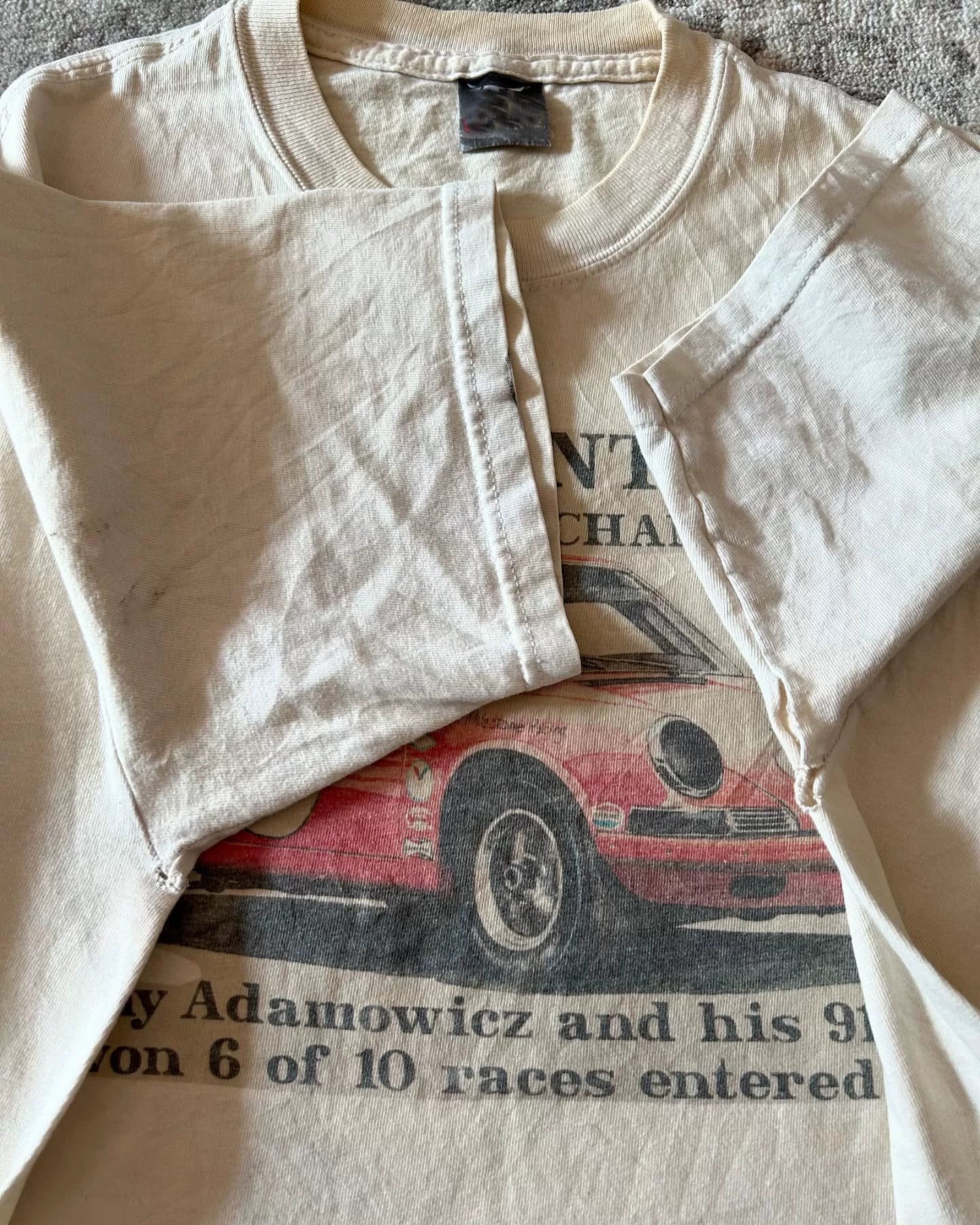 Wang Youbing Retro Racing Print Versatile Tee