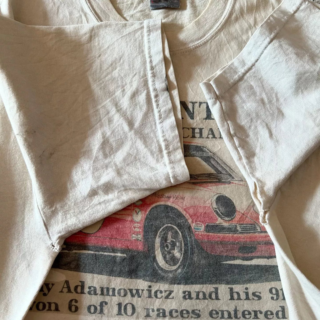Wang Youbing Retro Racing Print Versatile Tee