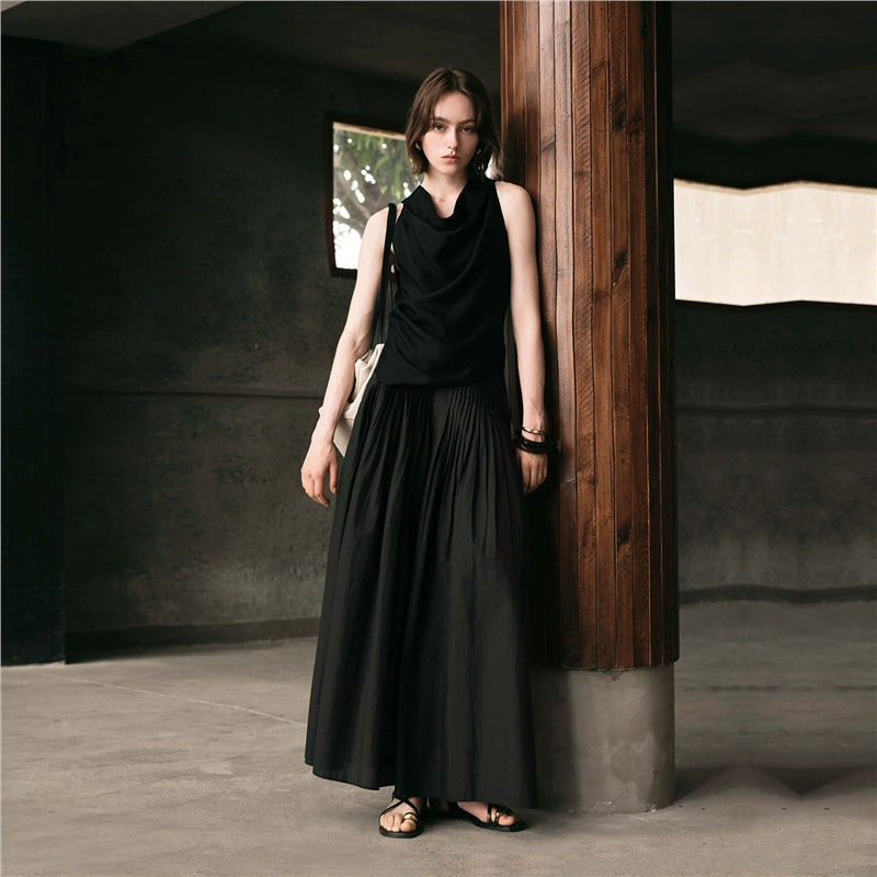 Giordano Pleated Semi-elastic Waist Wide-leg Trousers