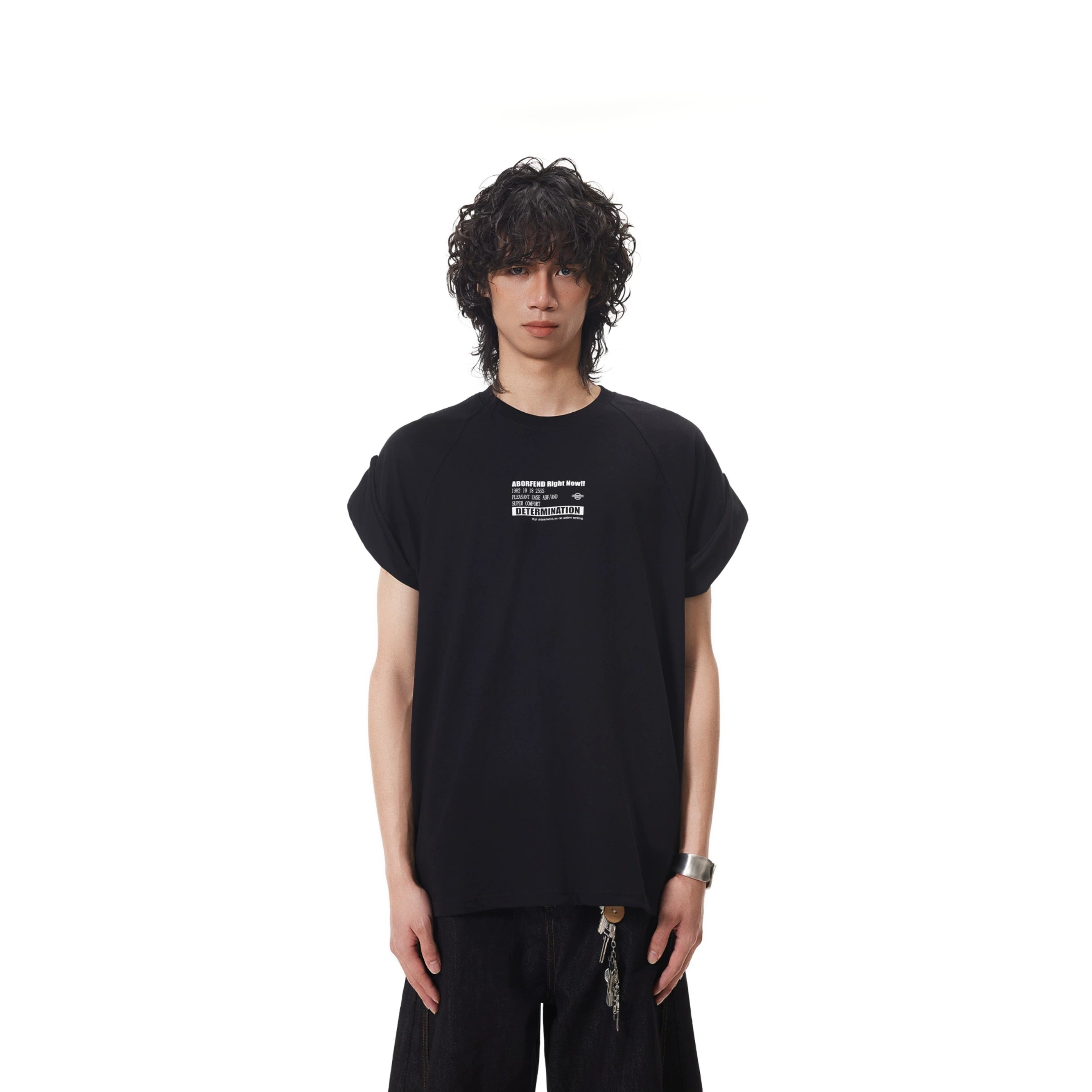 BTSG folding cuff vest Tee