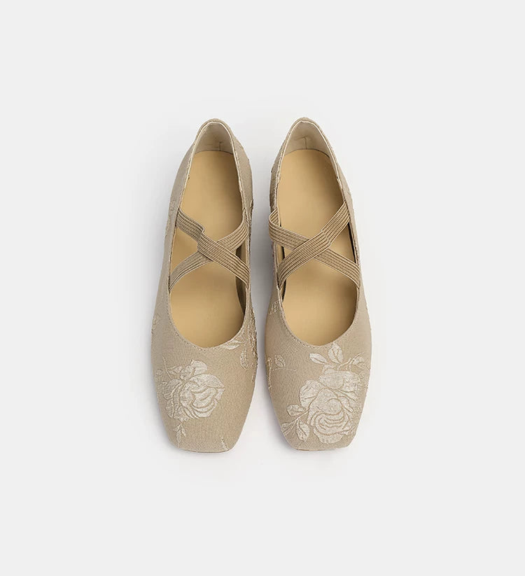 CHRNDXEE Vintage Cross Ballet Shoes