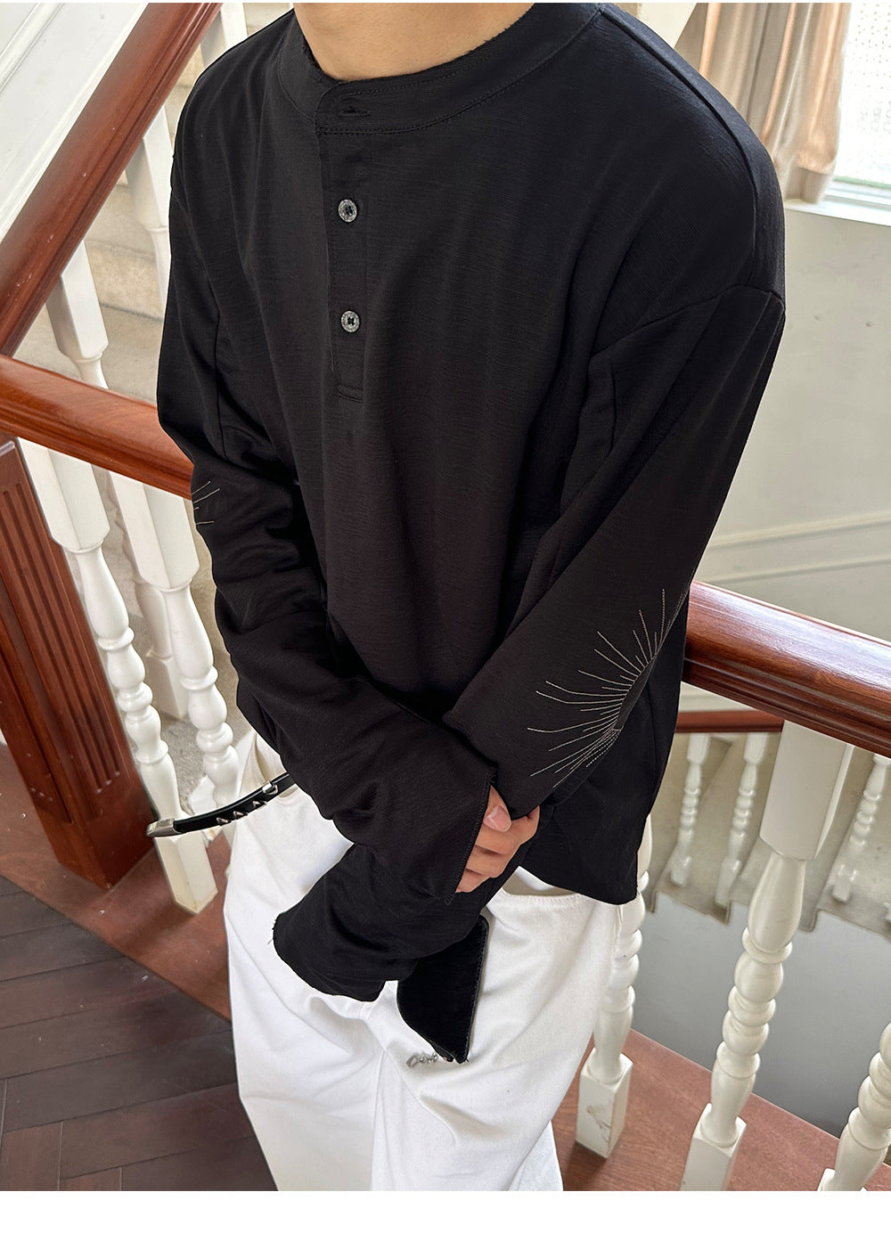 EME Premium Henry Fir Button Long Sleeve