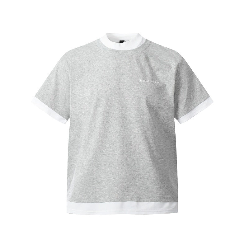 BTSG fake two-piece stacked short-sleeved Tee