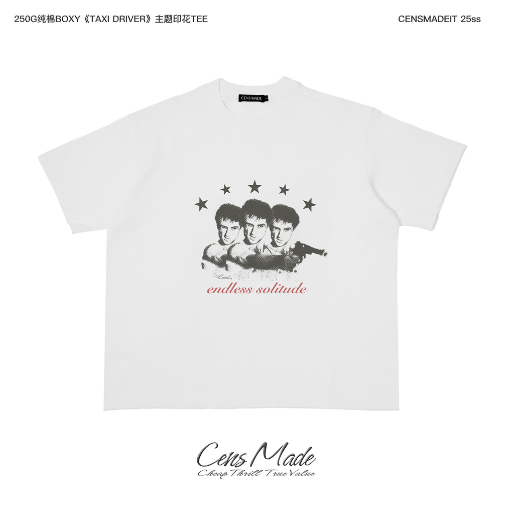 CENSMADE Portrait Old Printed Breathable Tee
