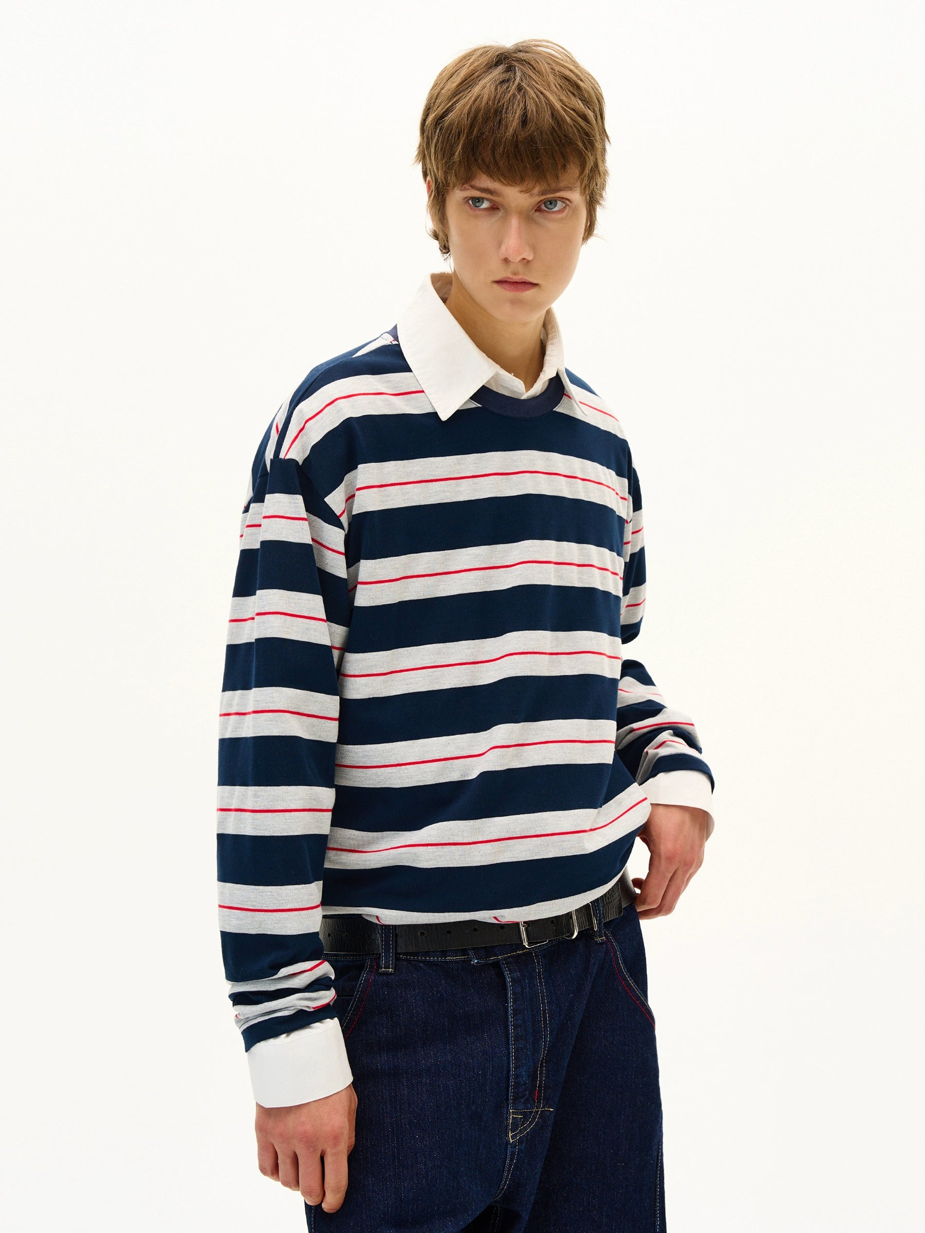MADWITCH Classic Contrast Splicing Striped Long Sleeve