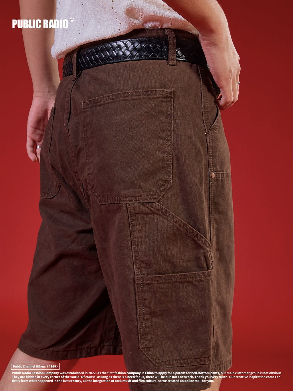 PUBLICRADIO Retro Tooling Ear-hanging Silhouette Shorts