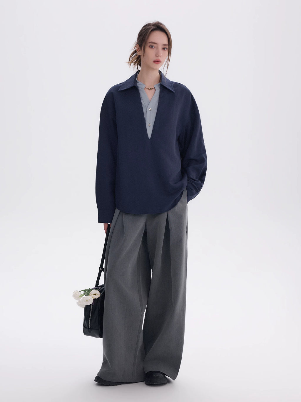 CHOR Fake Two-piece Double-neck Shirt