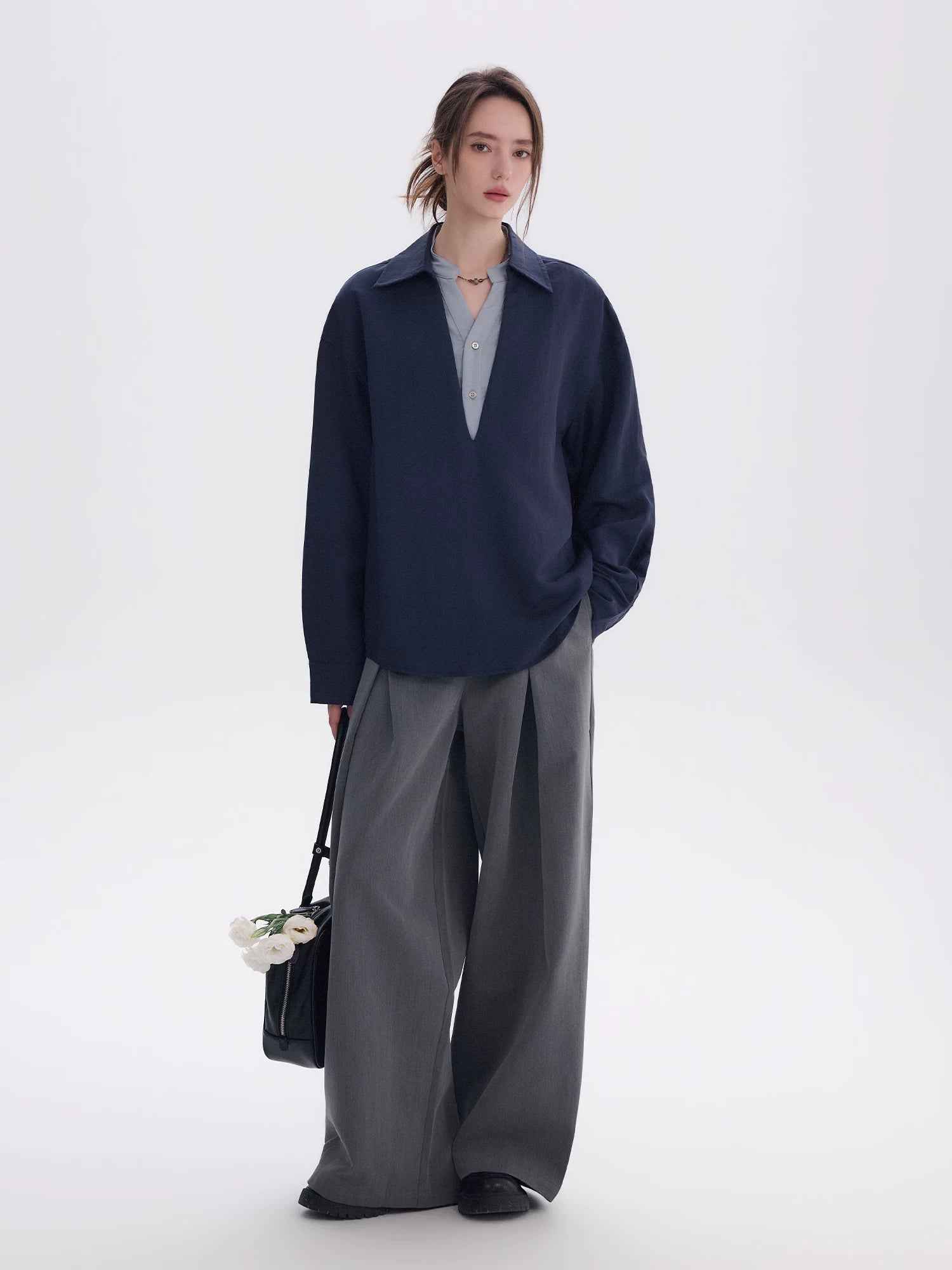 CHOR Fake Two-piece Double-neck Shirt