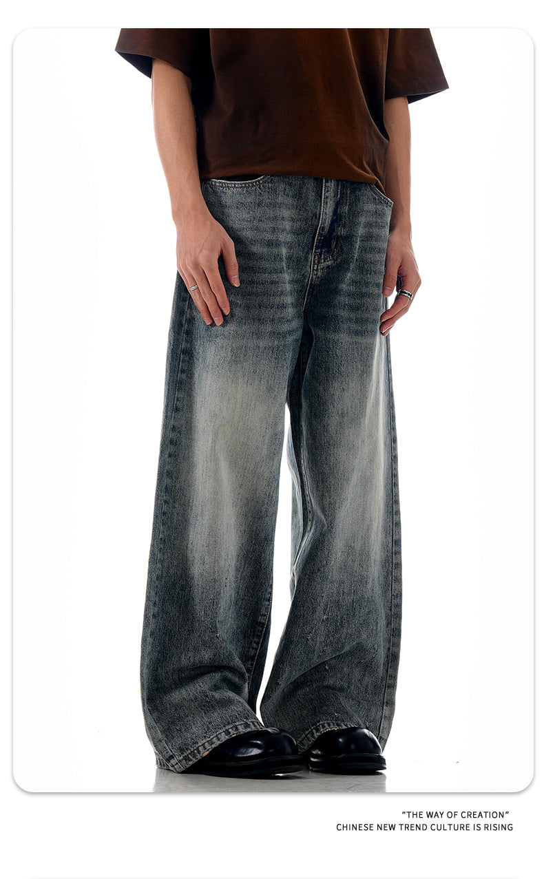 11KN Retro Loose Gradual Change Wear Three-dimensional Casual Pants