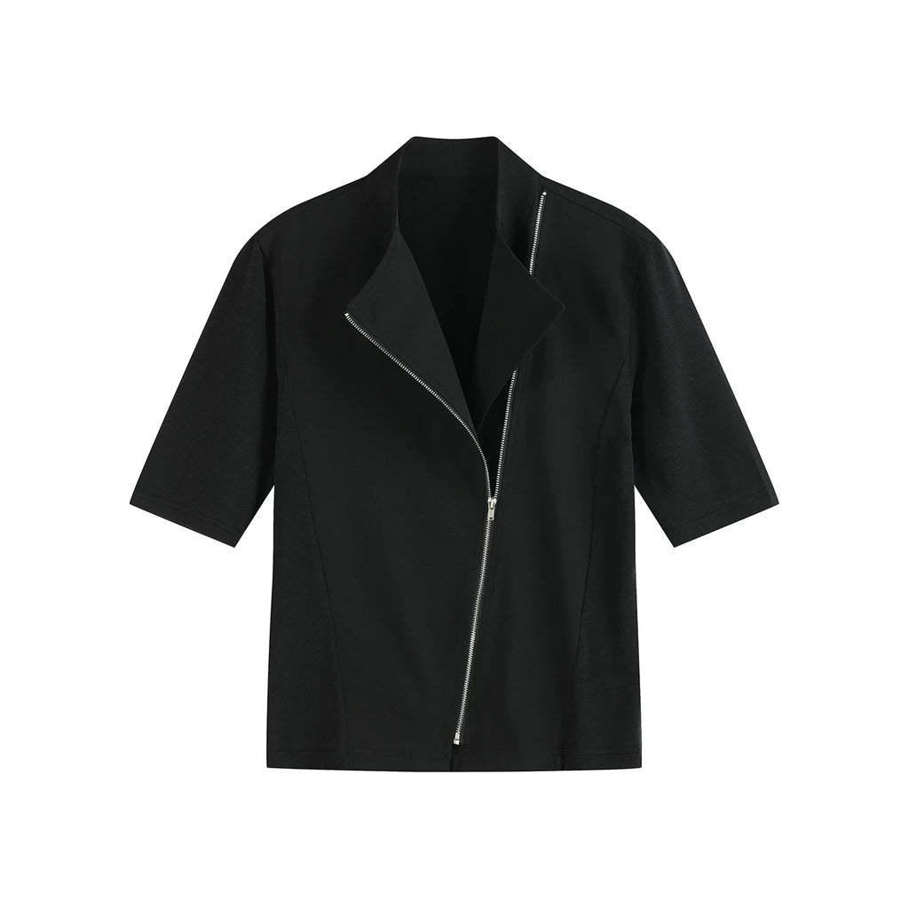 Slight Vogue Splicing Slim Lapel Tee