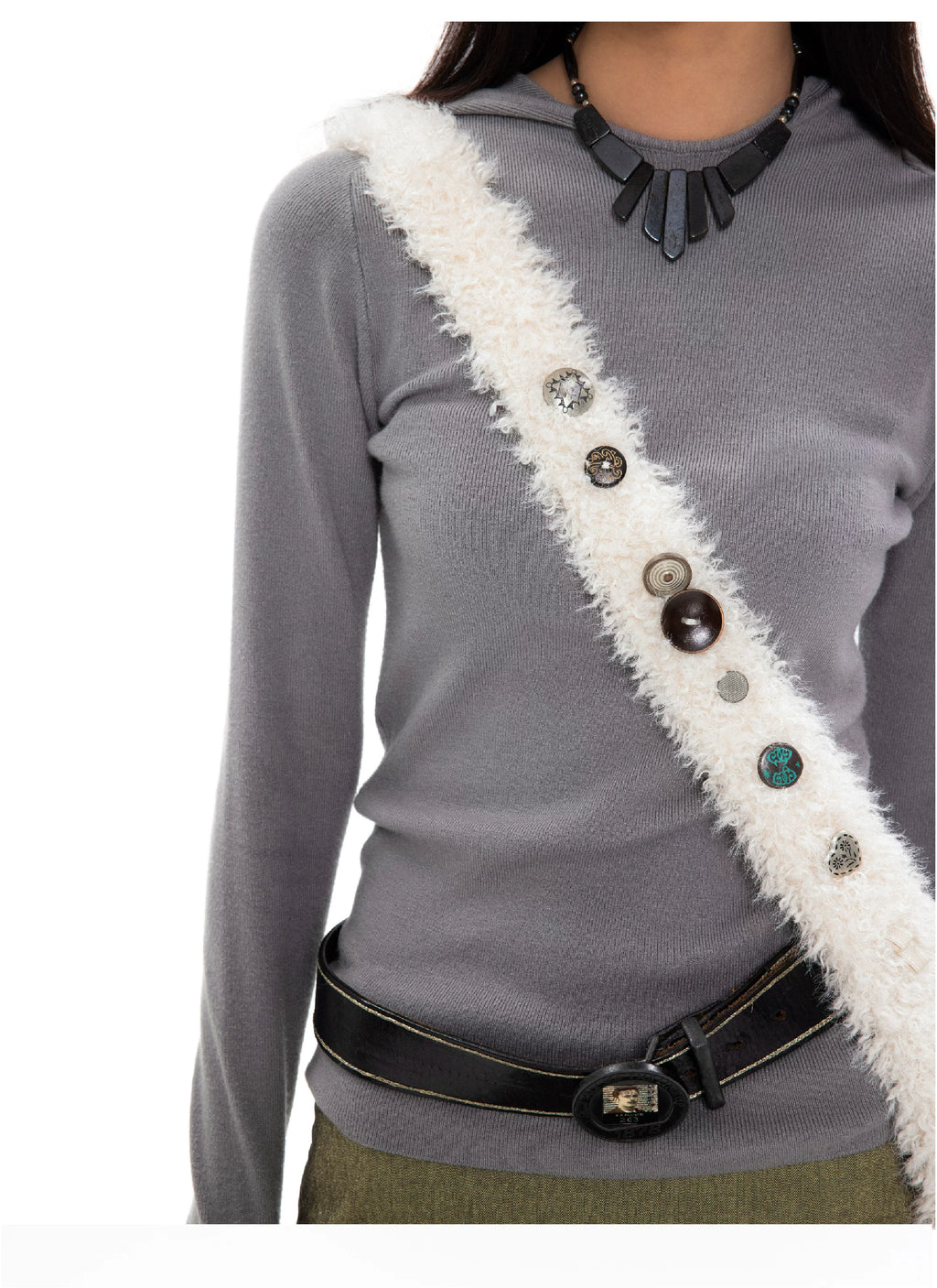 Oinimi Large Capacity Lamb Wool Oblique Span Bag