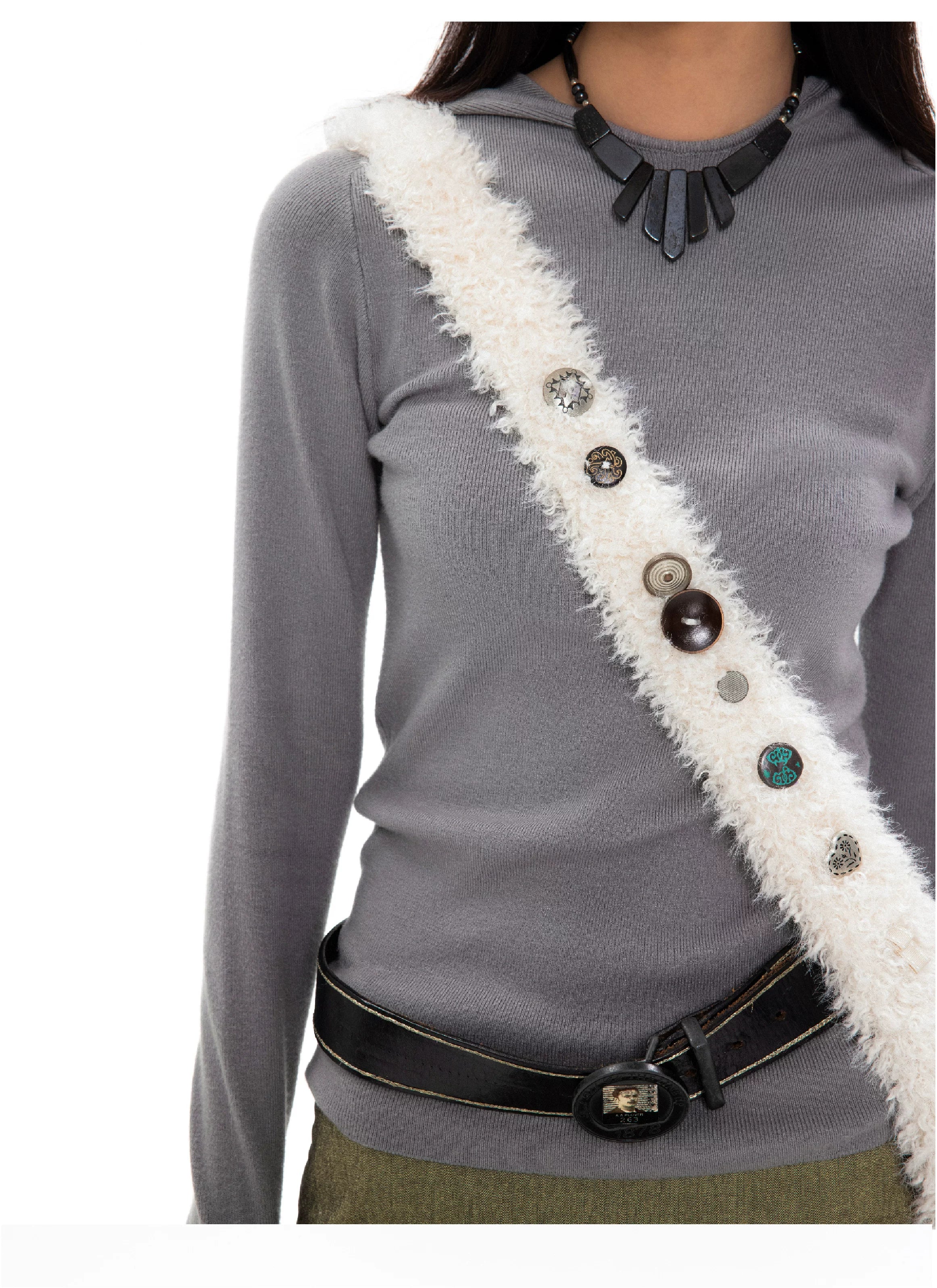 Oinimi Large Capacity Lamb Wool Oblique Span Bag