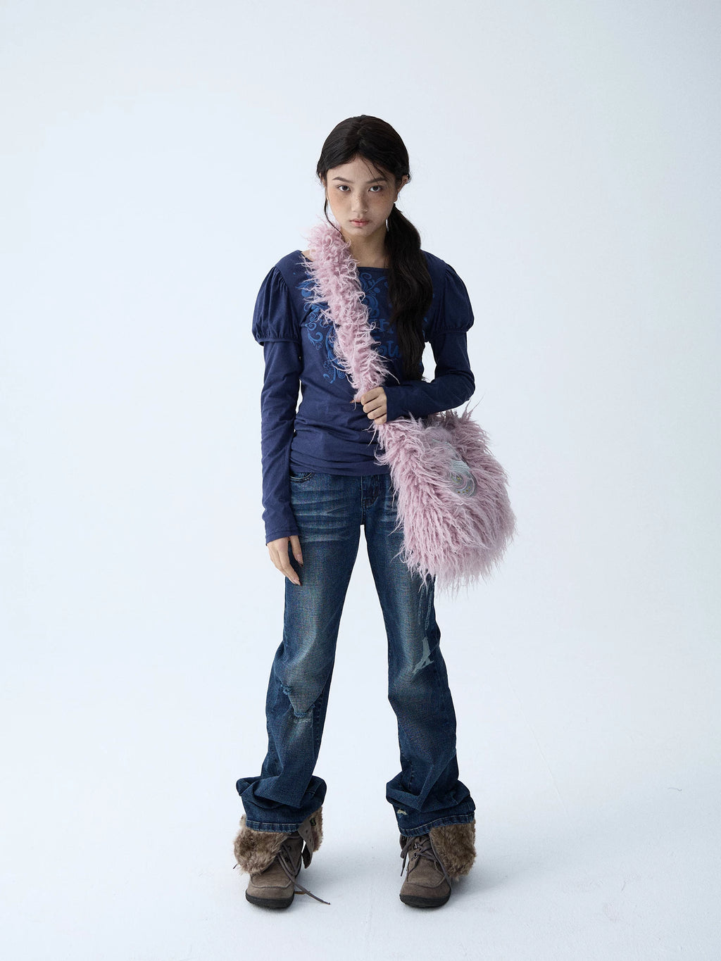 In Two Twos Fluffy Large Capacity Crossbody Shoulder Bag