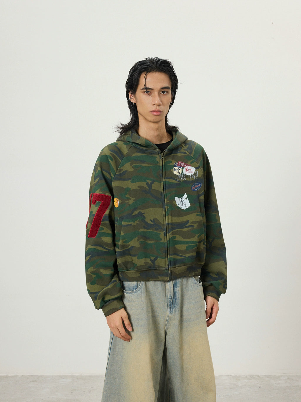 BTSG Towel Embroidered Embroidered Zip-up Cardigan Jacket