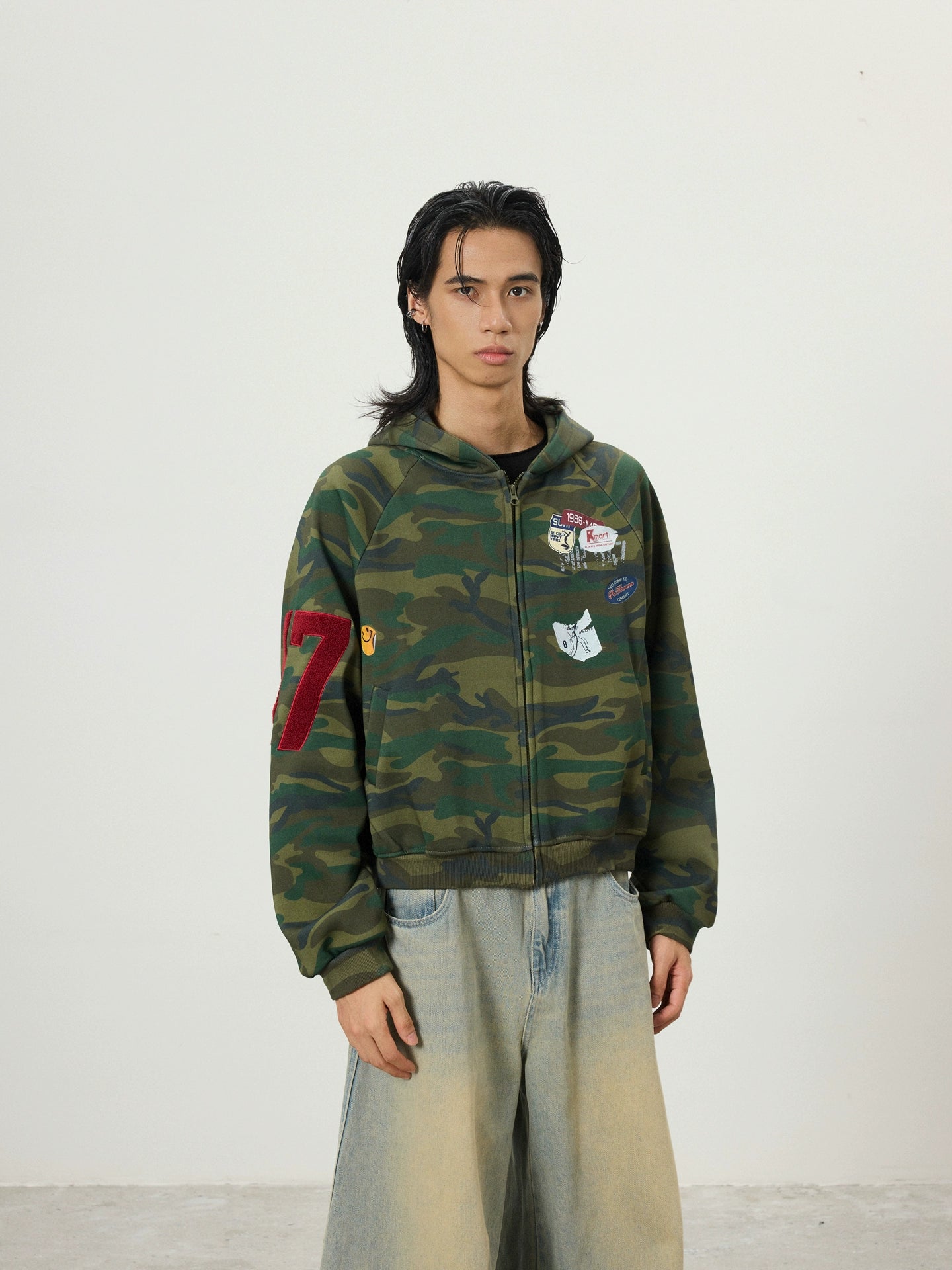 BTSG Towel Embroidered Embroidered Zip-up Cardigan Jacket